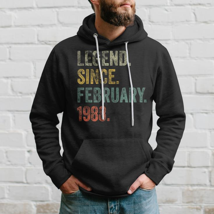 Vintage 1988 34Th Birthday Legend Since February 1988 Hoodie Gifts for Him