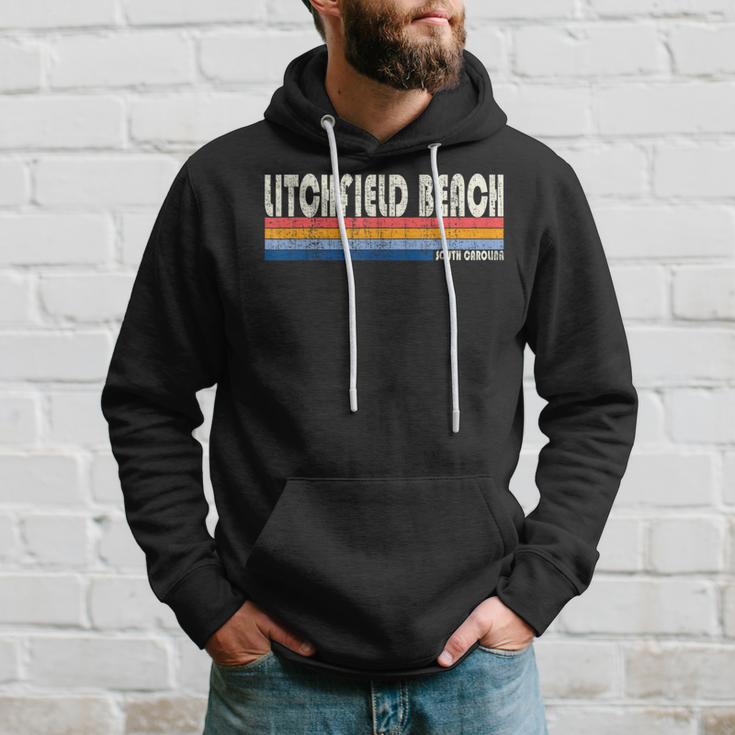 Vintage 70S 80S Style Litchfield Beach Sc Hoodie Gifts for Him