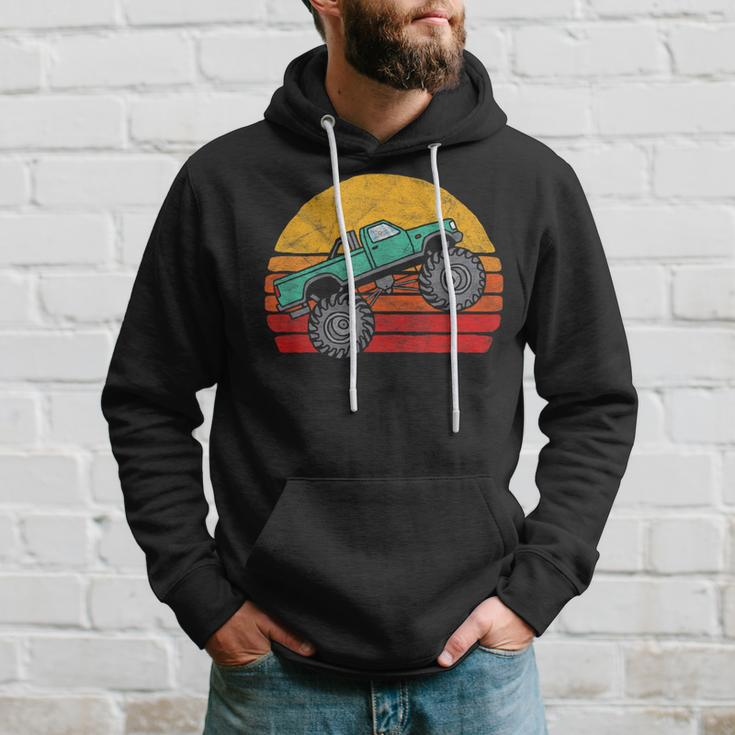Vintage 80S Monster Truck Cool Retro Sun Hoodie Gifts for Him