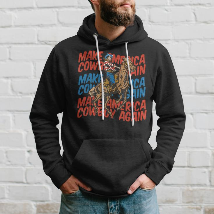 Vintage Make America Cowgirls Cowboys Again 4Th Of July Hoodie Gifts for Him
