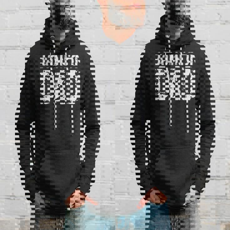Vintage Badminton Dad Sport Family Father's Day Hoodie Gifts for Him