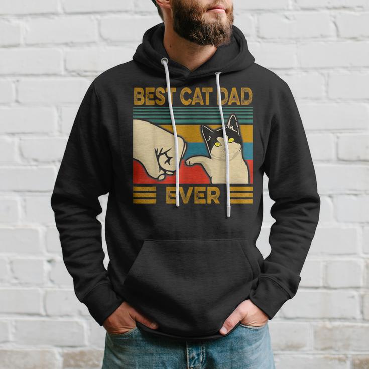 Vintage Best Cat Dad Ever Bump Fit Kapuzenpullover Geschenke für Ihn