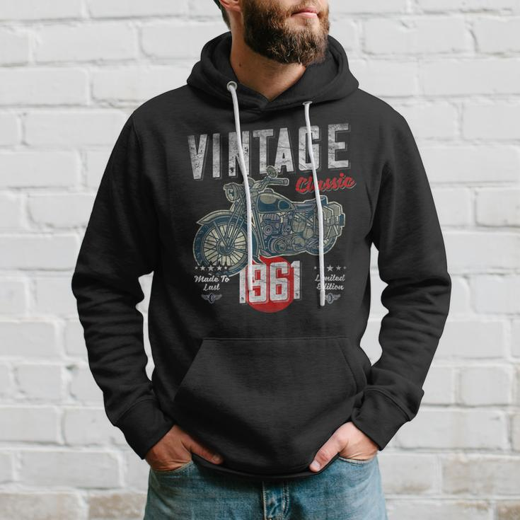 Vintage Born 1961 60Th Birthday Classic Retro Motorcycle Hoodie Gifts for Him