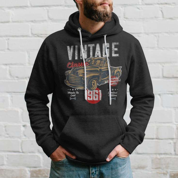 Vintage Born 1961 Birthday Classic Retro Pick-Up Hoodie Gifts for Him