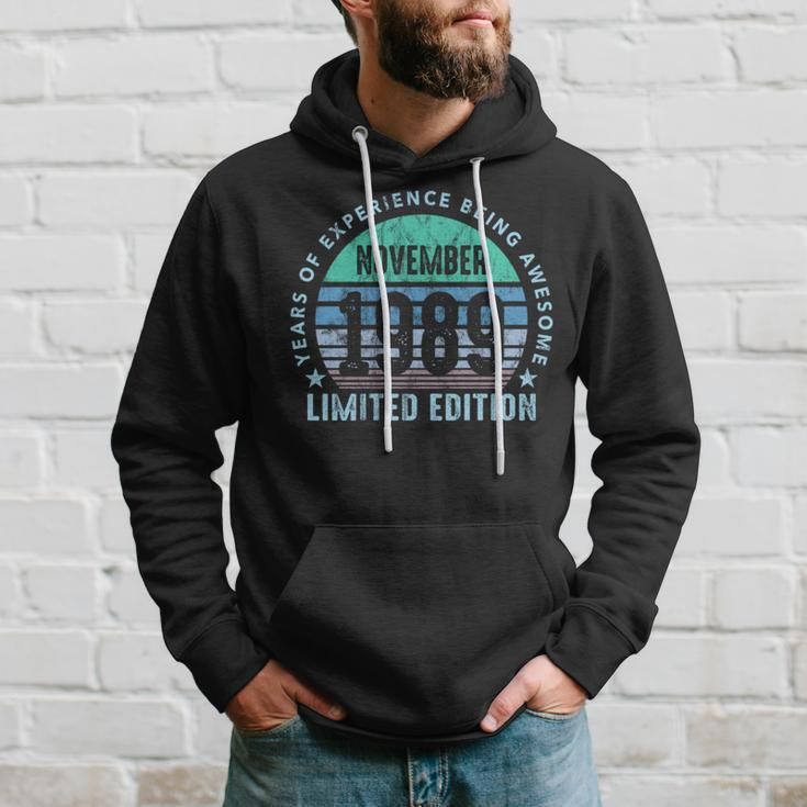Vintage Born In November 1989 Cool Sunset 35Th Birthday Hoodie Gifts for Him