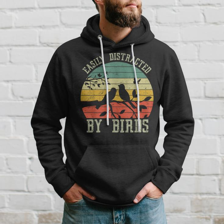 Vintage Easily Distracted By Birds For Bird Watcher Hoodie Gifts for Him