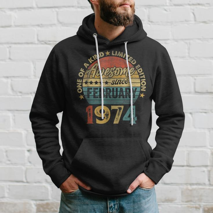 Vintage February 1974 50 Years Old 50Th Birthday Women Hoodie Gifts for Him