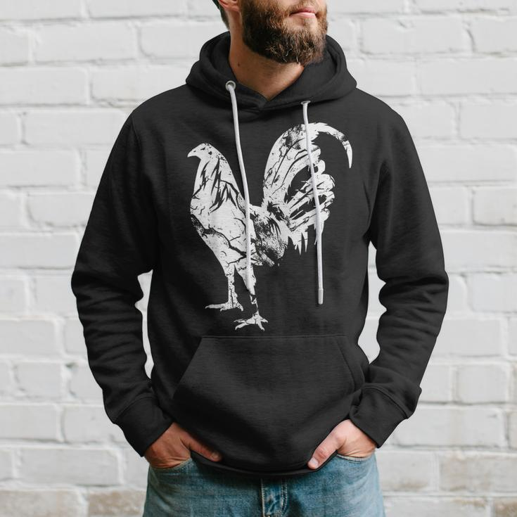 Vintage Game Fowl Rooster Gallero Distressed Hoodie Gifts for Him
