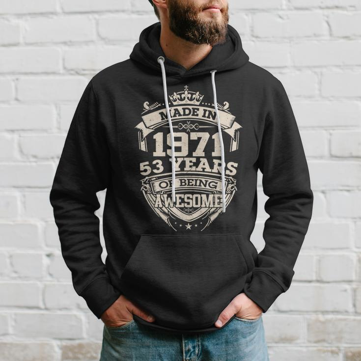 Vintage Made In 1971 53 Years Of Being Awesome Birthday Men Hoodie Gifts for Him