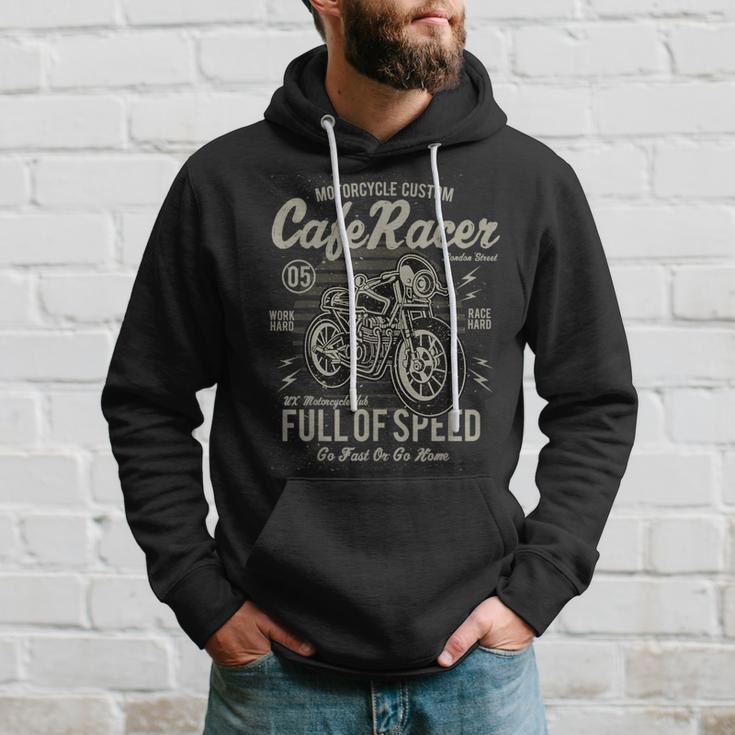 Vintage MotorcycleBiker Cafe Racer Full Of Speed Hoodie Gifts for Him