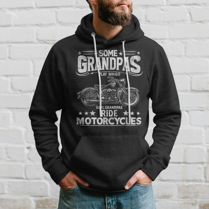 Vintage Real Grandpas Ride Motorcycles Biker Dad Mens Hoodie Gifts for Him