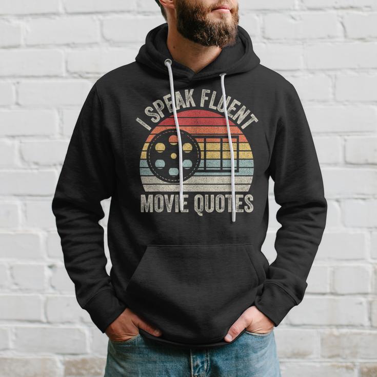 Vintage Retro I Speak Fluent Movie Quotes Movie Lover Hoodie Gifts for Him