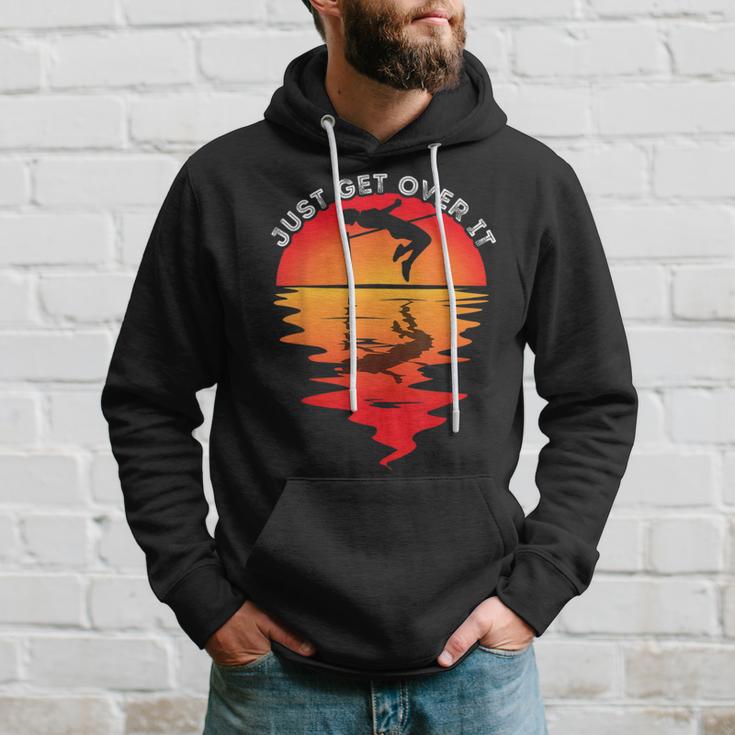 Vintage Sunset Just Get Over It Pole Vaulting Pole Vault Hoodie Gifts for Him