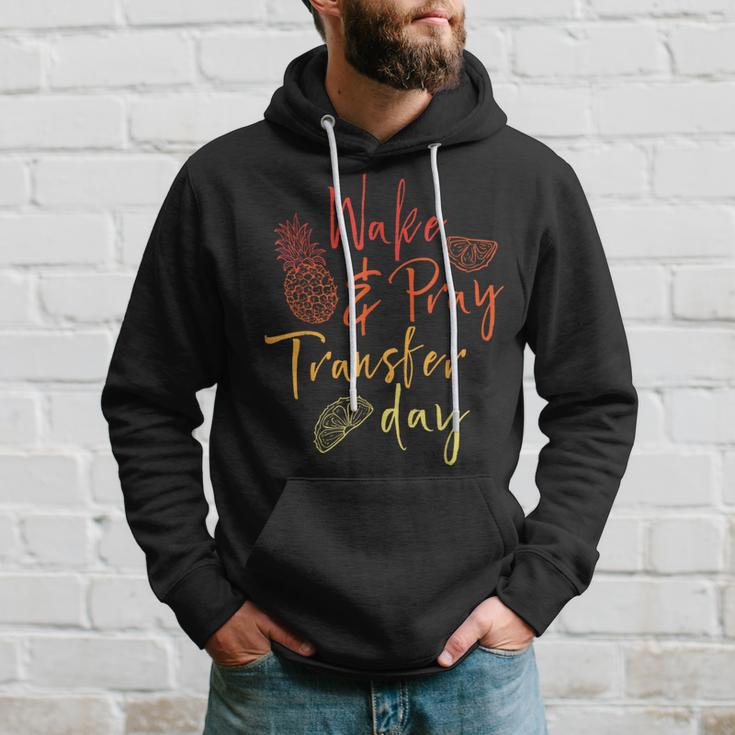 Wake & Pray Transfer Day Embryo Transfer Ivf Pregnancy Hoodie Gifts for Him