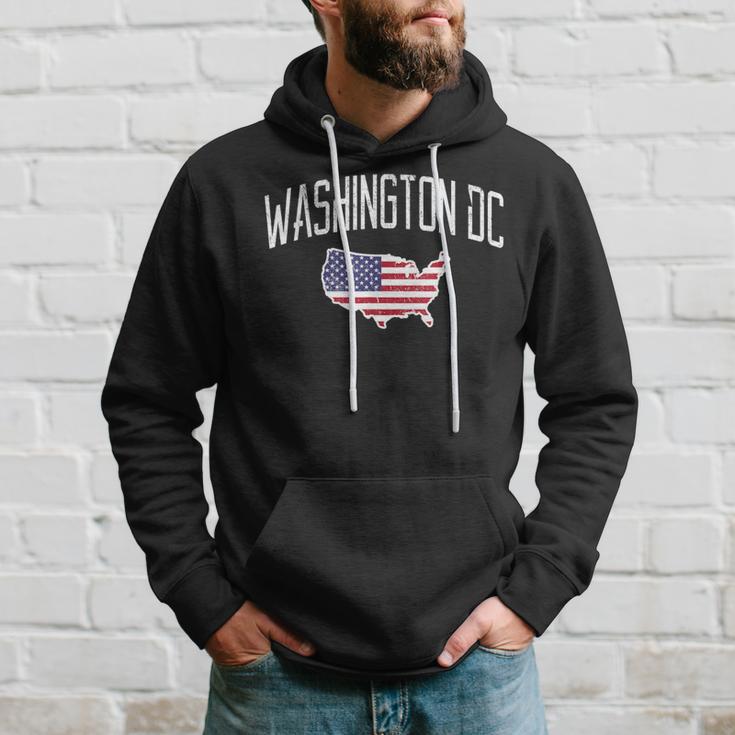 Washington Dc City Pride Usa Flag Distressed Hoodie Gifts for Him