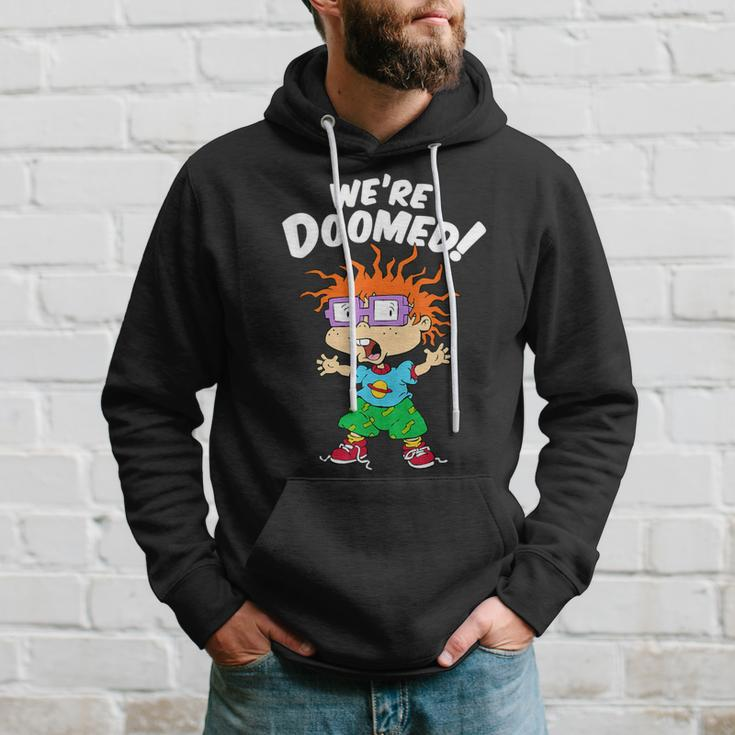 We're Doomed White Text With Chucky Hoodie Gifts for Him