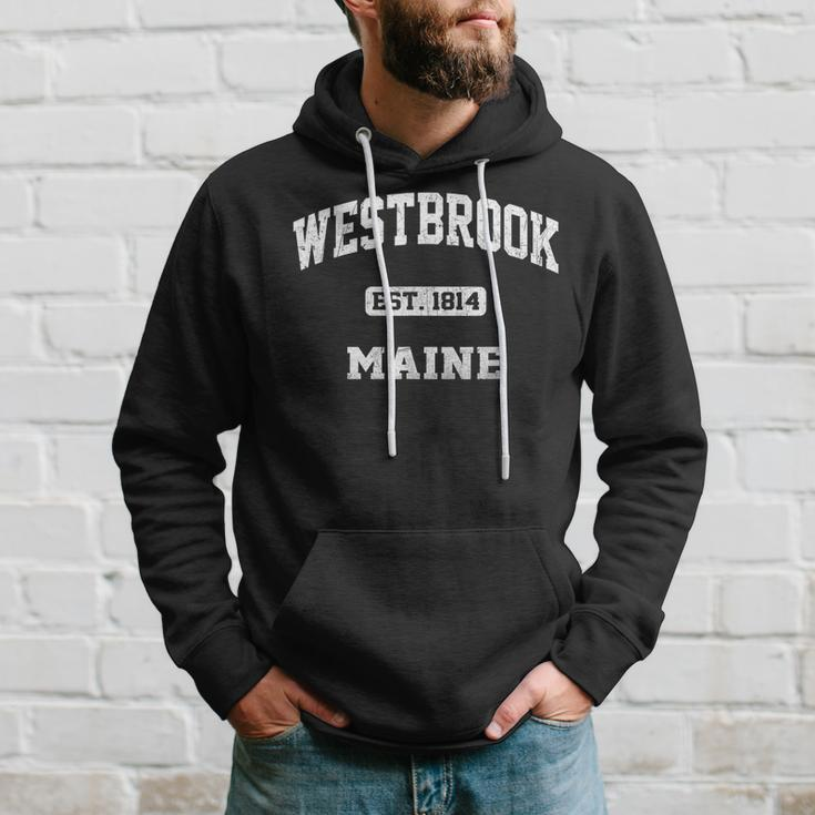 Westbrook Maine Me Vintage State Athletic Style Hoodie Gifts for Him