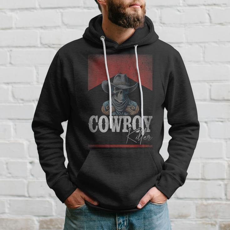 Western Cowboy Killer Cowboy Skeleton Hat And Scarf Hoodie Gifts for Him