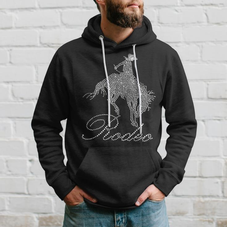 Western Cowgirl Bling Rhinestone Country Cowboy Riding Horse Hoodie Gifts for Him