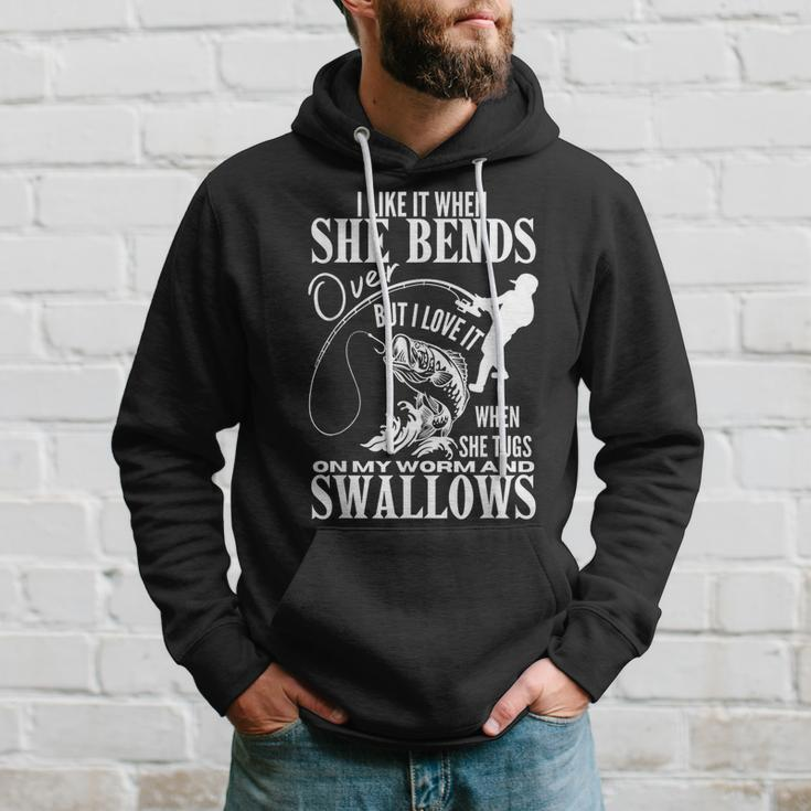 I Like It When She Bends Over Fishing Dad Fathers Day Hoodie Gifts for Him