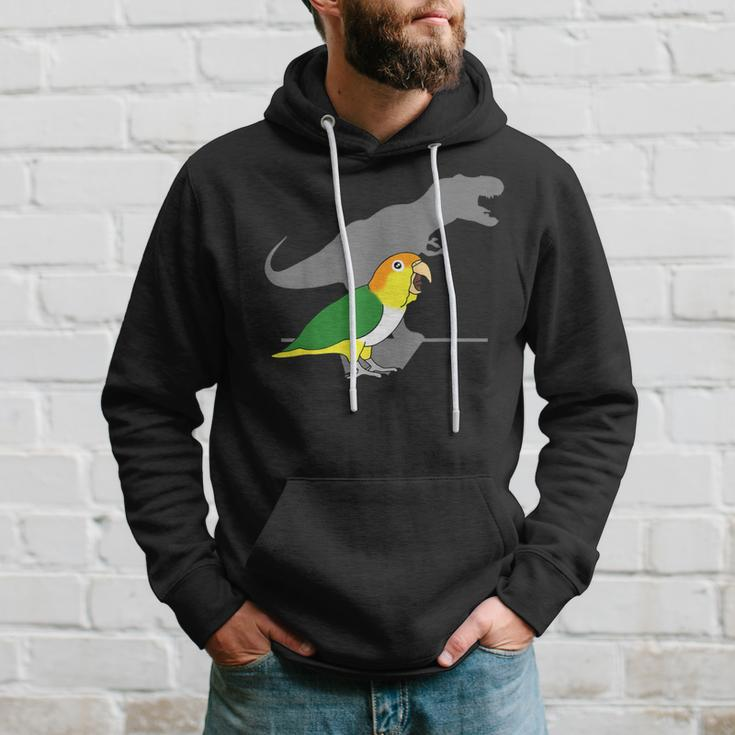 White Bellied Caique T-Rex Birb Memes Dinosaur Parrot Hoodie Gifts for Him