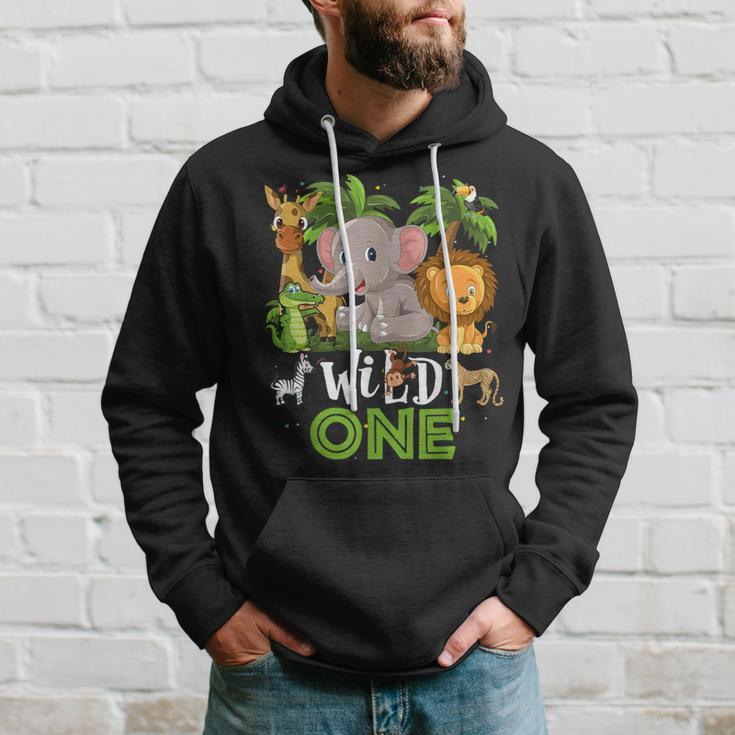 Wild One Birthday 1St Safari Jungle Family Hoodie Gifts for Him