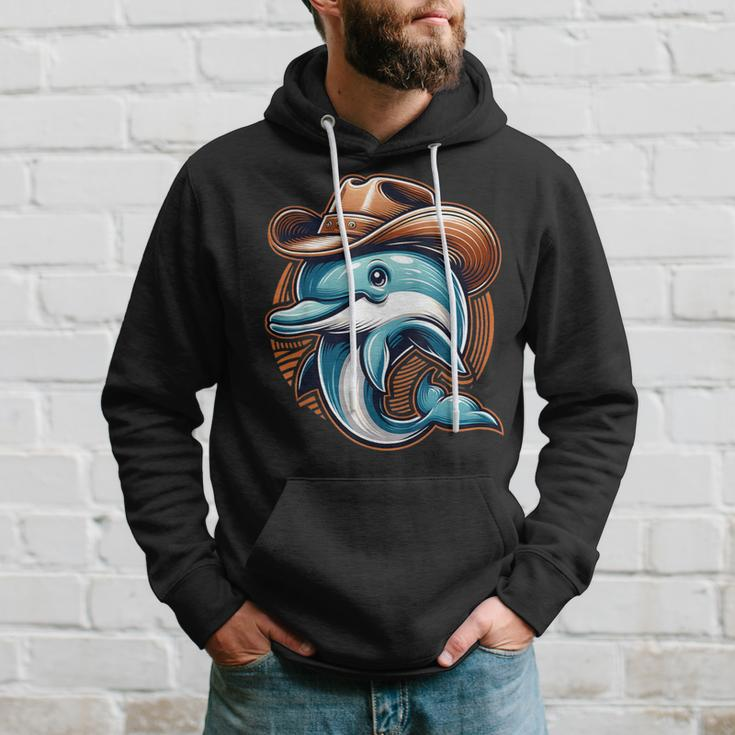 Wild Western Howdy Dolphin Sea Ocean Animal Lover Cowboy Hat Hoodie Gifts for Him