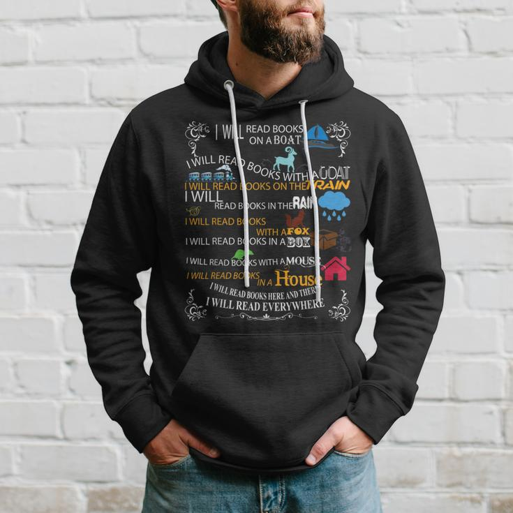 I Will Read Books On A Boat & Everywhere Reading Hoodie Gifts for Him