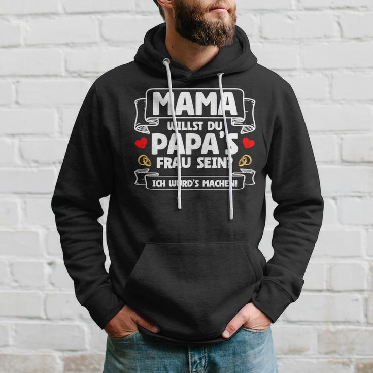 Willst Du Papa's Frau Sein Hochzeitsantrag Marriage Proposal Long-Sleeved Kapuzenpullover Geschenke für Ihn