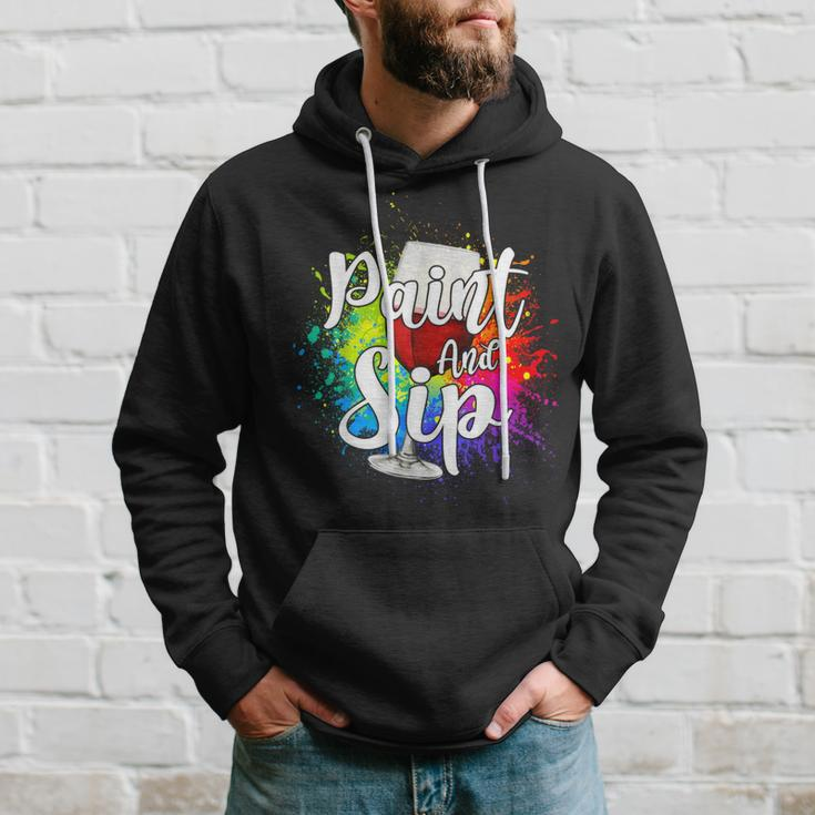Wine Lover Drinkers Graphic Paint And Sip Party Drinking Hoodie Gifts for Him