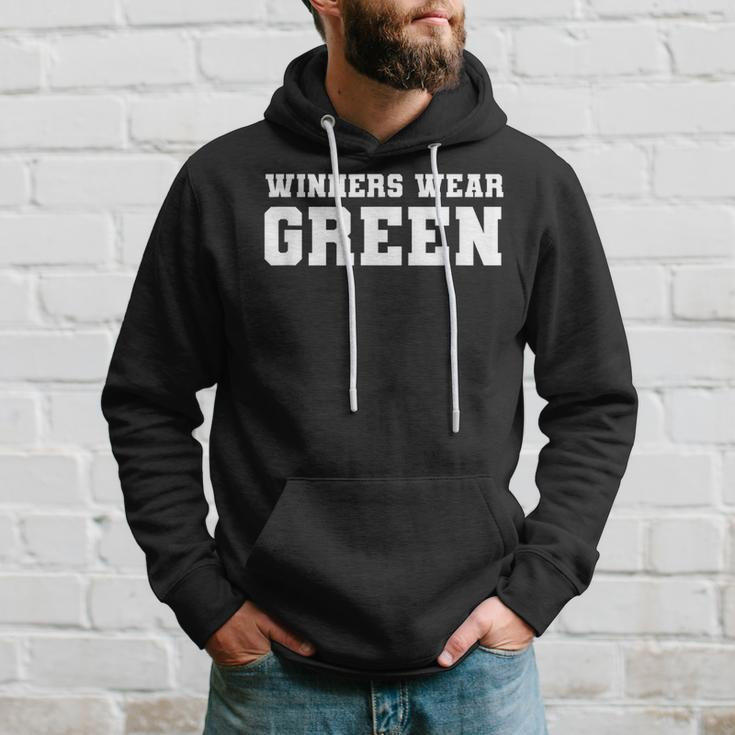 Winners Wear Green Team Spirit Game Competition Color War Hoodie Gifts for Him