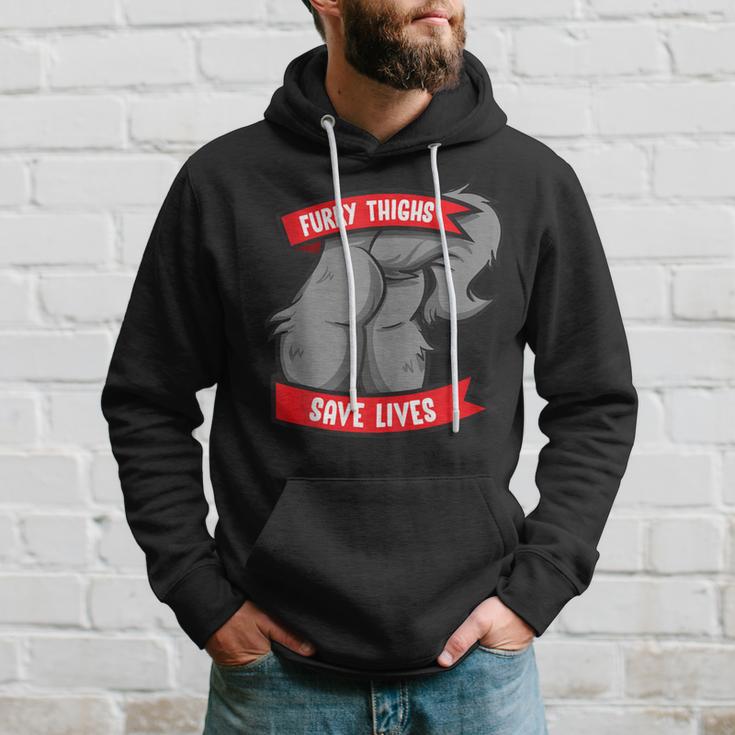 Wolf Furry Thighs Save Lives Proud Furry Pride Fandom Hoodie Gifts for Him