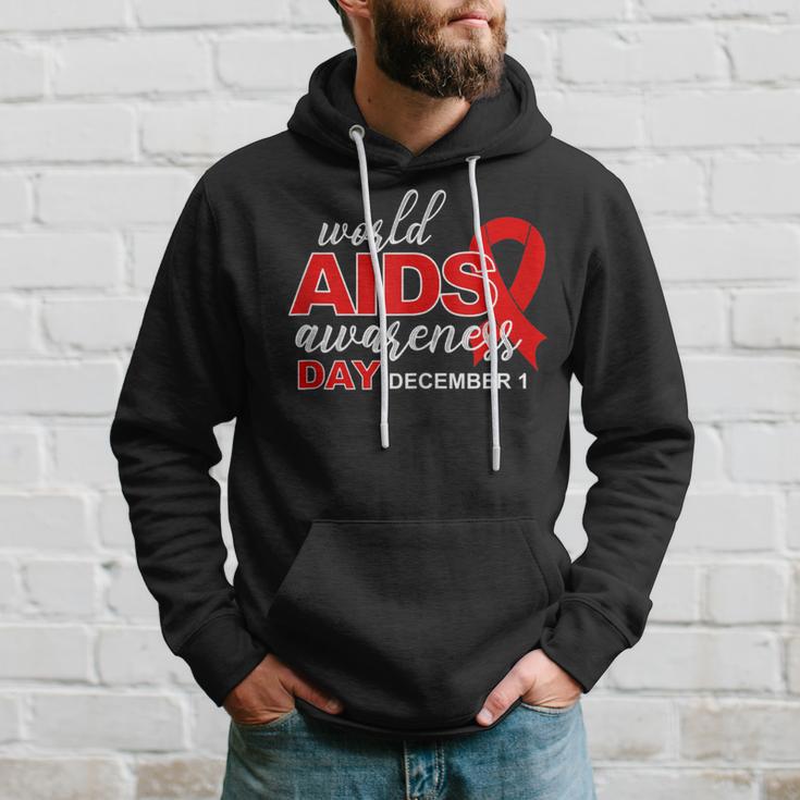 World Aids Awareness Day December 1 Ribbon Advocacy Activism Hoodie Gifts for Him