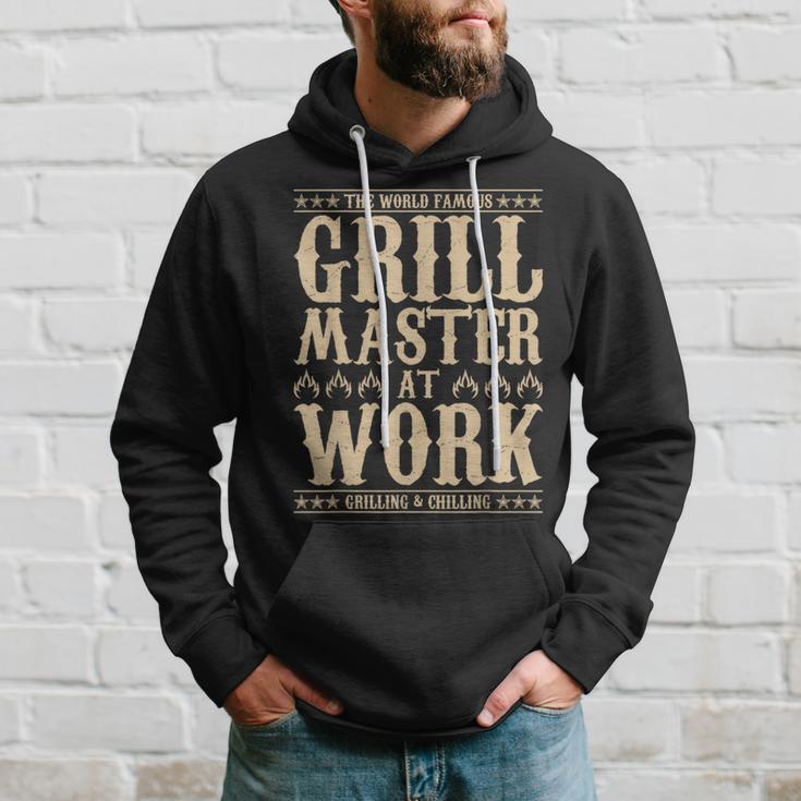 World Famous Grill Master At Work Grilling & Chilling Bbq Hoodie Gifts for Him