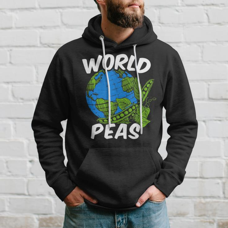 World Peas Pun Peace On Earth Globe Pea Pods Hoodie Gifts for Him