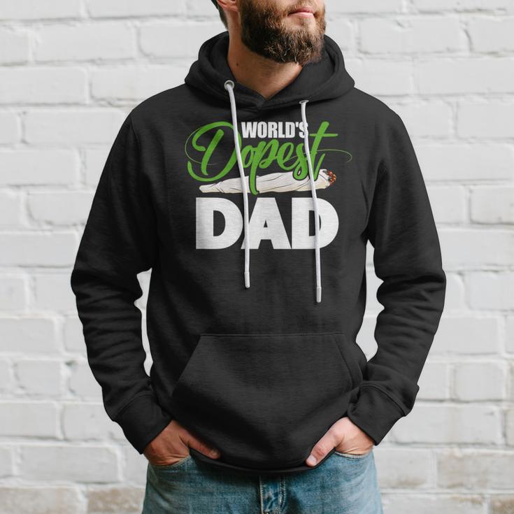 World's Dopest Dad Cannabis Marijuana Weed Fathers Day Hoodie Gifts for Him