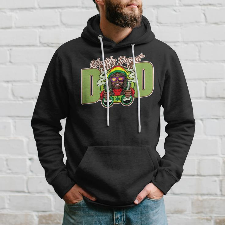 World's Dopest Dad Cannabis Smoking Daddy Father's Day Hoodie Gifts for Him