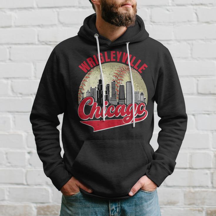 Wrigleyville Chicago Vintage Baseball Lover And Player Hoodie Gifts for Him