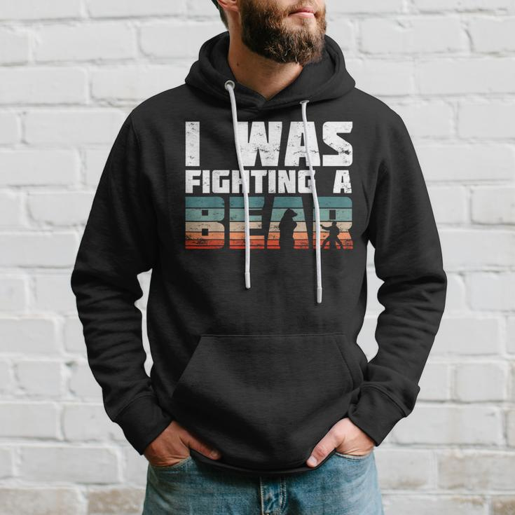 Yes I Was Fighting A Bear Injury Recovery Broken Bone Hoodie Gifts for Him