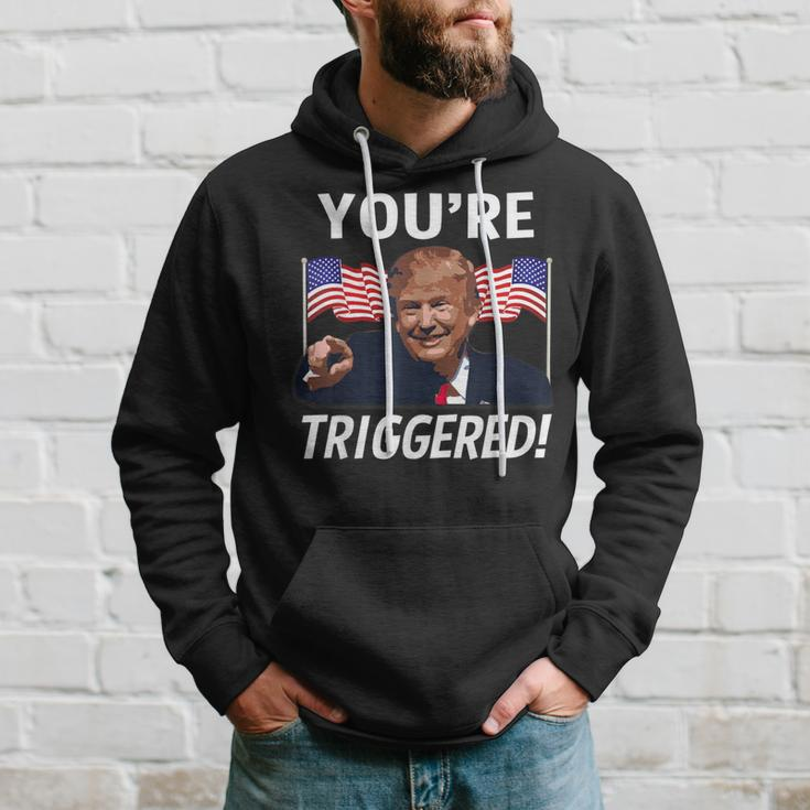 You're Triggered Donald Trump Meme Safe Space Flag Hoodie Gifts for Him