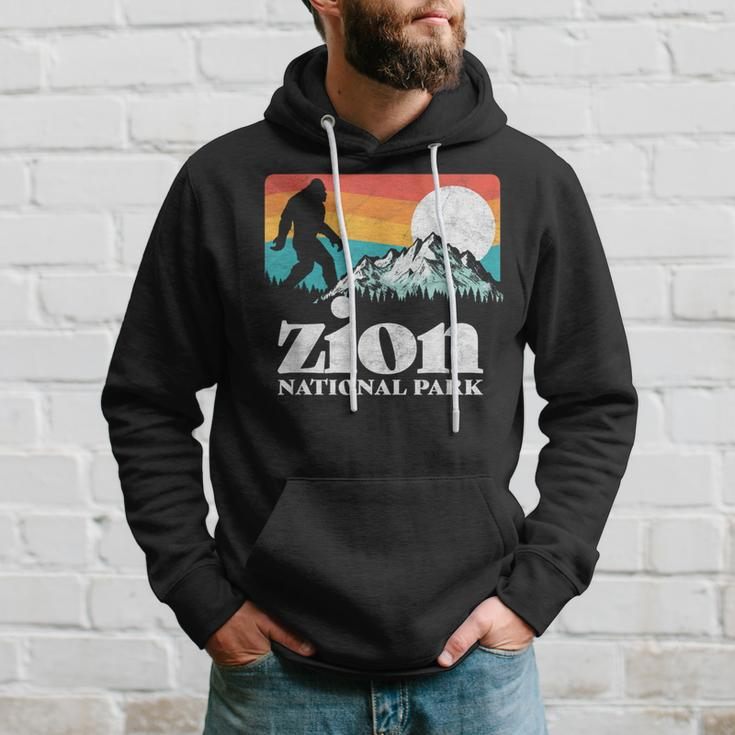 Zion National Park Utah Bigfoot Mountains Hoodie Gifts for Him