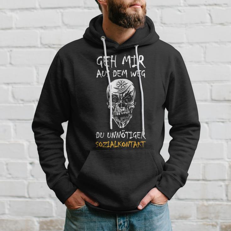 Zombie Skull Hoodie - Vermeide unnötigen Sozialkontakt, Lustiges Motiv Geschenke für Ihn