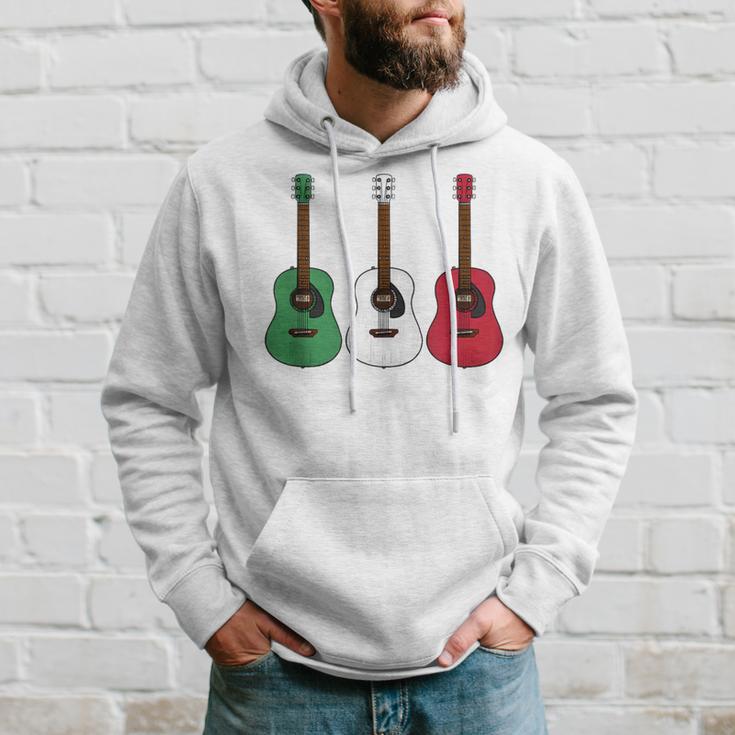 Acoustic Guitar Italian Flag Guitarist Musician Italy Hoodie Gifts for Him