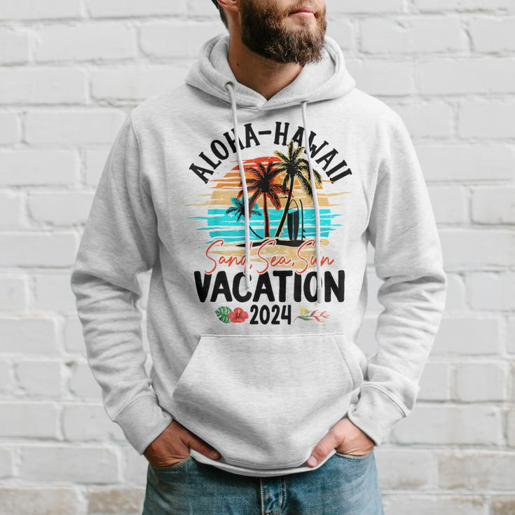 Aloha Hawaii 2024 Family Friends Group Vacation Matching Hoodie Gifts for Him