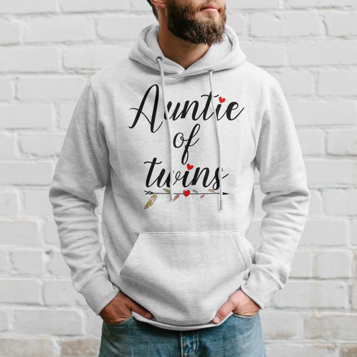 Auntie Of Twins Double Heart Pregnancy Announcement Hoodie Gifts for Him