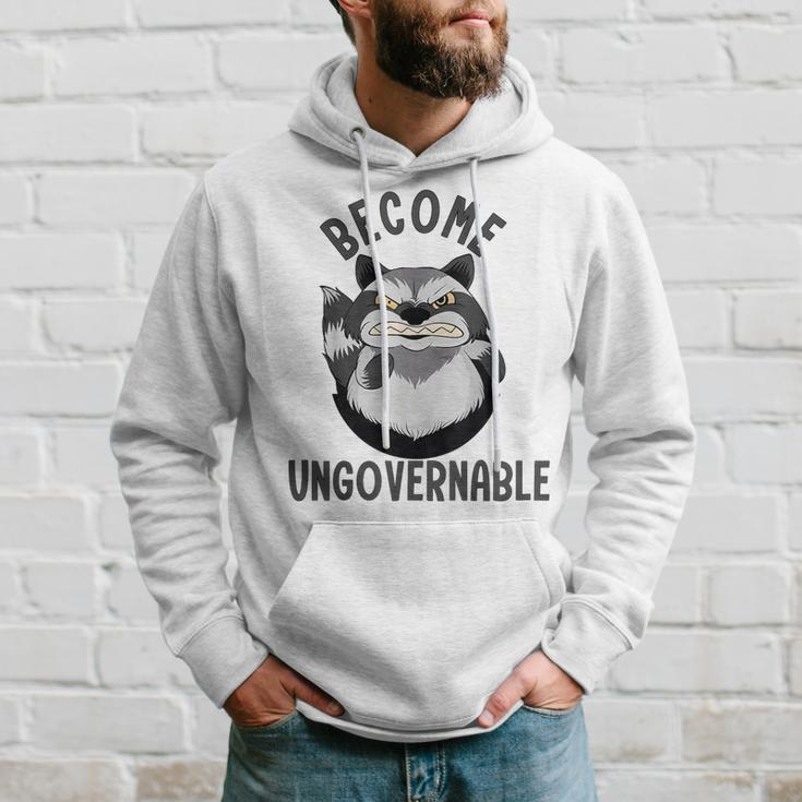 Become Ungovernable Raccoon Face Meme Opossum Lover Hoodie Gifts for Him