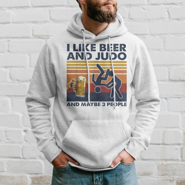 I Like Beer And Judo And Maybe 3 People Retro Vintage Hoodie Gifts for Him