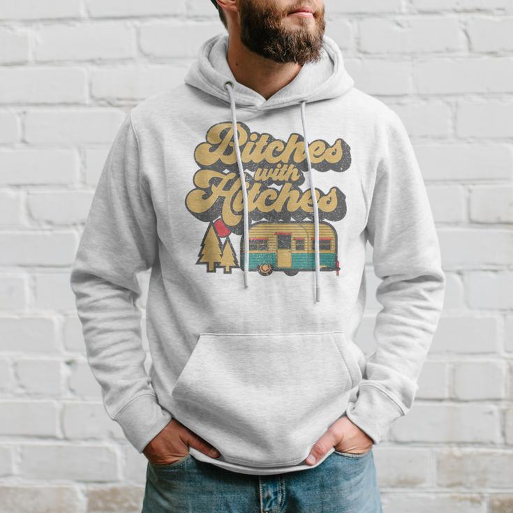 Bitches With Hitches Retro Camping Rv Camper Idea Hoodie Gifts for Him