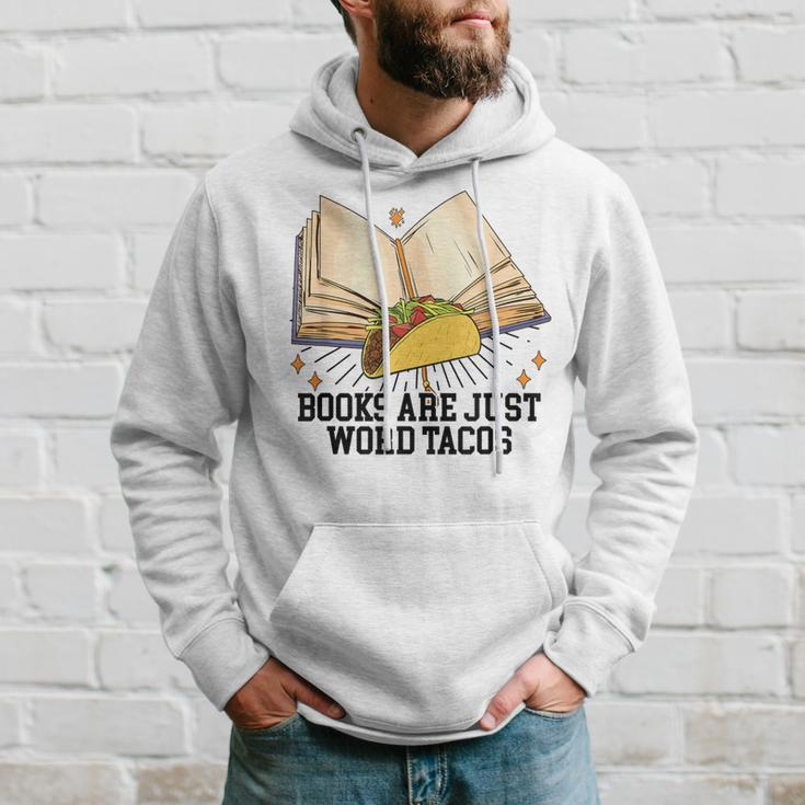 Books Are Just Word Tacos Reading Bookworm Reader Hoodie Gifts for Him