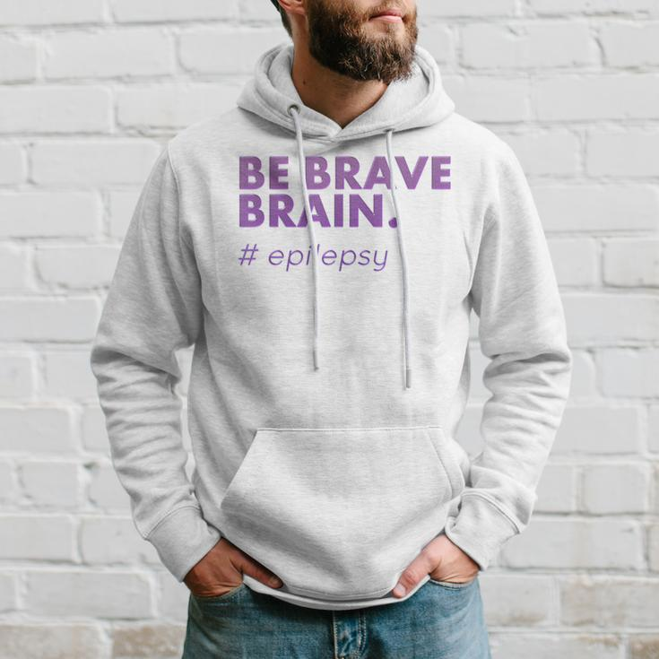 Be Brave Brain Epilepsy Purple Awareness Hoodie Gifts for Him